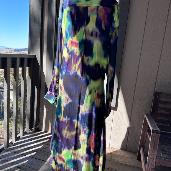 SOLD!  Dries Van Noten Blurred Tie Dye Shirtdress FR38/US6 - Picture 6 of 15